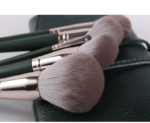 14PCS Green Makeup Brush Set Soft Bristles Wooden Handle Professional Cosmetic Brushes Full Kit - Image 3